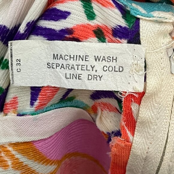 Vtg Junior Aim Juniors Colorful Floral Tropical Retro Cut Out Back Maxi Dress S* - Picture 10 of 10